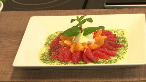 Salada de Laranja e Grapefruit (pomelo) com Frozem de Triple Sec