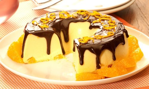 Pudim de Laranja com Calda Cremosa de Café