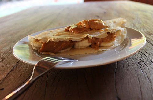 Panquecas deBanana com Doce de Leite