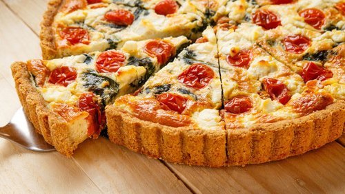 Quiche de Tomate Cereja e Rúcula